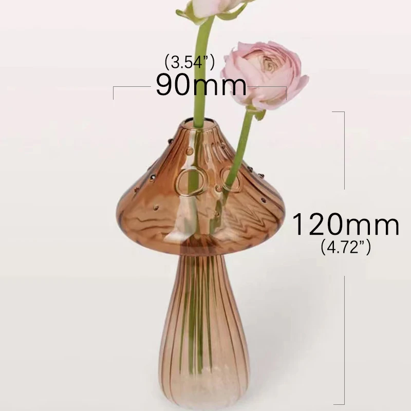 Cogumelo Vaso de Vidro Aromaterapia Garrafa Casa Criativa Hidropônico Flor Tabela Simples da Decoração do ambiente de Trabalho DIY Decoração Arte