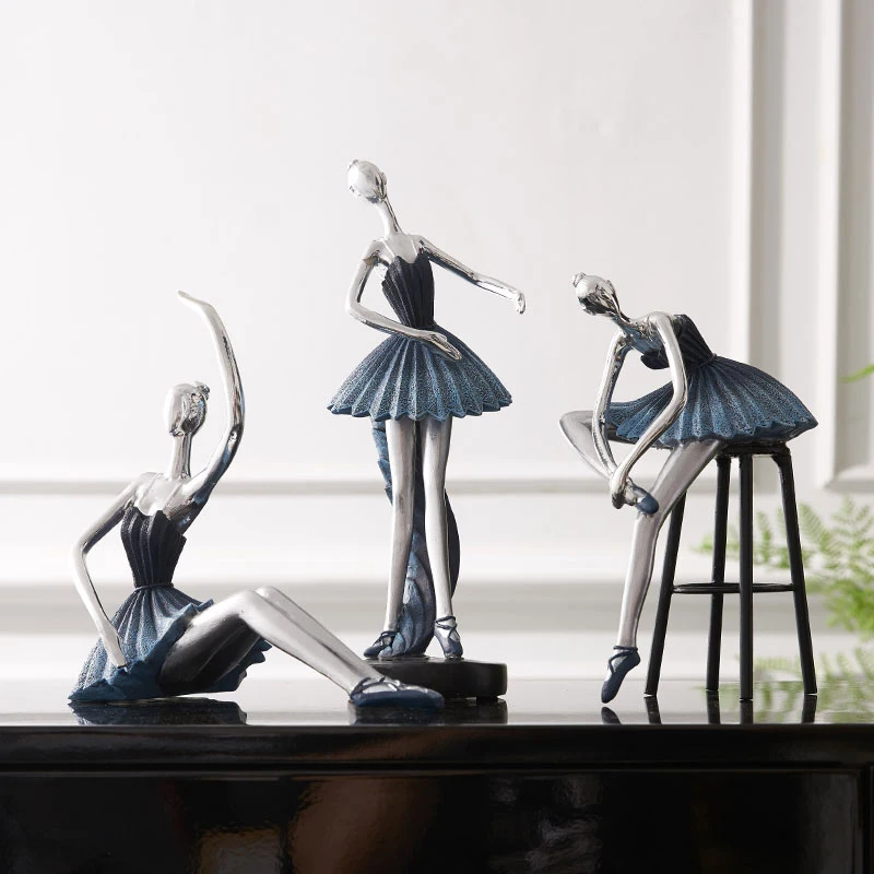 Ballet Miniaturas, Estatuetas, A Arte Abstrata Menina Do Dançarino Ornamento Estátua Bailarina Resina Escultura Modelo Home Office Decoração Artesanato