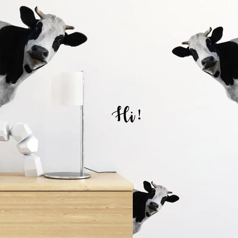 Vaca Janela do PVC Se apega Fundo Adesivo de Parede Festa da Primavera Janela de Decoração Adesivos de Parede dos desenhos animados de Vaca Padrões de Decoração de Casa