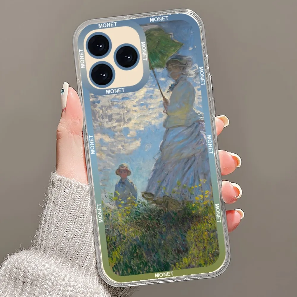 Arte Pintura de Claude Monet Caso de Telefone Para Samsung ULTRA S21 S22 S23 PLUS lite Escudo Transparente