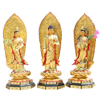 Western Trindade Estátua de Buda De 2,2 M 2.4 M 2.5 M Templo Budista Ritual Instrumento para a Oferta de Resina de Fibra de vidro Estátua Ornamentos