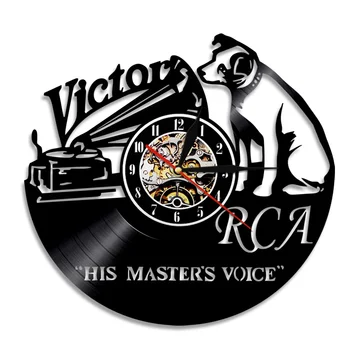 Cão de estimação de Seu Mestre Voz Musical Cão disco de Vinil de Parede Relógio de Design Moderno, de Victor Nipper Decoração de Parede, Relógio de Parede, Relógio
