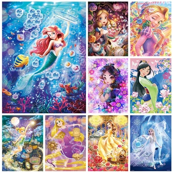 Disney Rapunzel Cartaz Tela De Desenho Animado A Pequena Sereia, A Princesa Arte De Parede Imprime A Imagem Para A Sala De Decoração De Casa