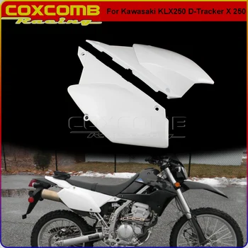 Plástico branco Motocross Dual Sport D-tracker do Lado do Painel Carenagem Tampa Traseira, o Número da Placa Para a Kawasaki KLX250 KLX250S KLX250SF