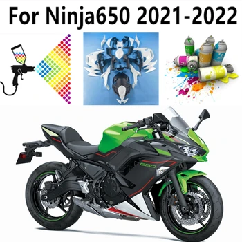 Kit De Carenagem Integral Para Ninja650 2021-2022 Carroçaria Carenagem Ajuste Ninja 650 Personalizar A Impressão De Verde Clássico De Impressão Preto