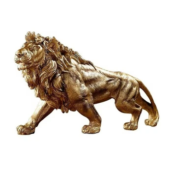 D0AD Resina Escultura de Leão Desktop Animal Estátua Decoração Elegante Artesanatos