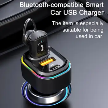1 Conjunto Conveniente, sem Perdas de Som, resistente a Chamas e compatível com Bluetooth 5.0 In-ear Fone de ouvido Tipo-C do Carregador do USB do Veículo Suprimentos