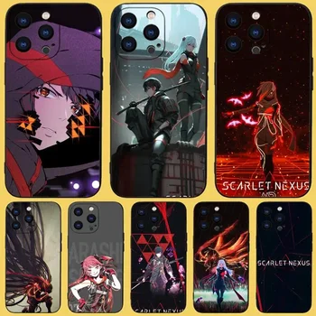 Scarlet Nexus Jogo de Telefone de Caso Para o iPhone 15,14,13,12,11 Plus,Pro Max., XR,XS,X,7,8 Plus,SE,Mini Preto Silicone Macio