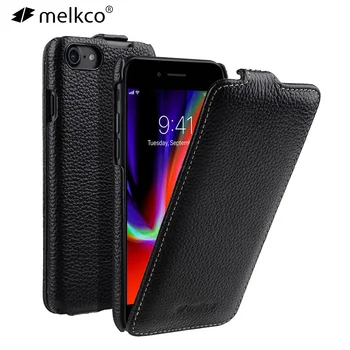 Melkco de Couro Genuíno Telefone Flip Case Para o iPhone 7 8 Plus SE de 2020, Negócios, imóveis de Luxo de Couro Casos Saco Cobrir