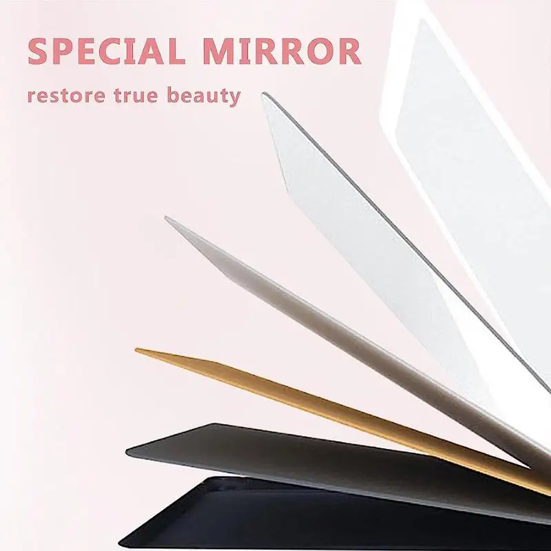 Não Inverter Espelho Rotativo Desktop Espelho De Maquiagem Portátil Casa Branca De Madeira Quadrada Real De Espelho Para A Decoração Home