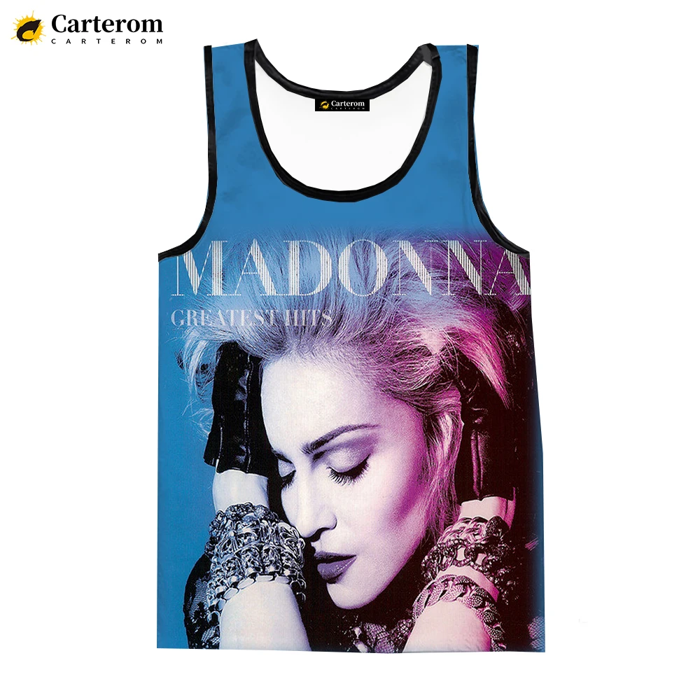 Moda Verão Homens Deusa Madonna Tops sem Mangas T-Shirts de Impressão Digital Harajuku Praia Tops Impressos em 3D de grandes dimensões Tees