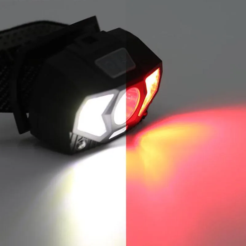 poderoso USB Farol inteligente Cabeça de Luz de tochas lâmpada Sensor INFRAVERMELHO Recarregável Mini Farol Luminoso da Lanterna Lanterna Para Camping