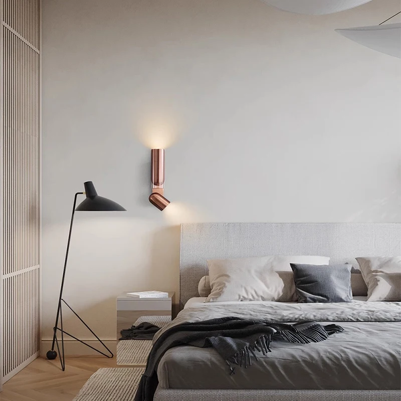 Designer nórdicos, pós-moderno da lâmpada de parede, sala de estar, sala de jantar, criativo em rotação ajustável de cabeceira corredor pendurado na parede da lâmpada