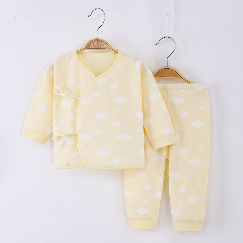 Newbron Roupas de Bebê 0-6M Bebê Cueca Conjuntos de Manga Longa Menina Menino de Algodão Casaco + Calças compridas 2PC Roupa Infantil roupa de dormir de Pijama