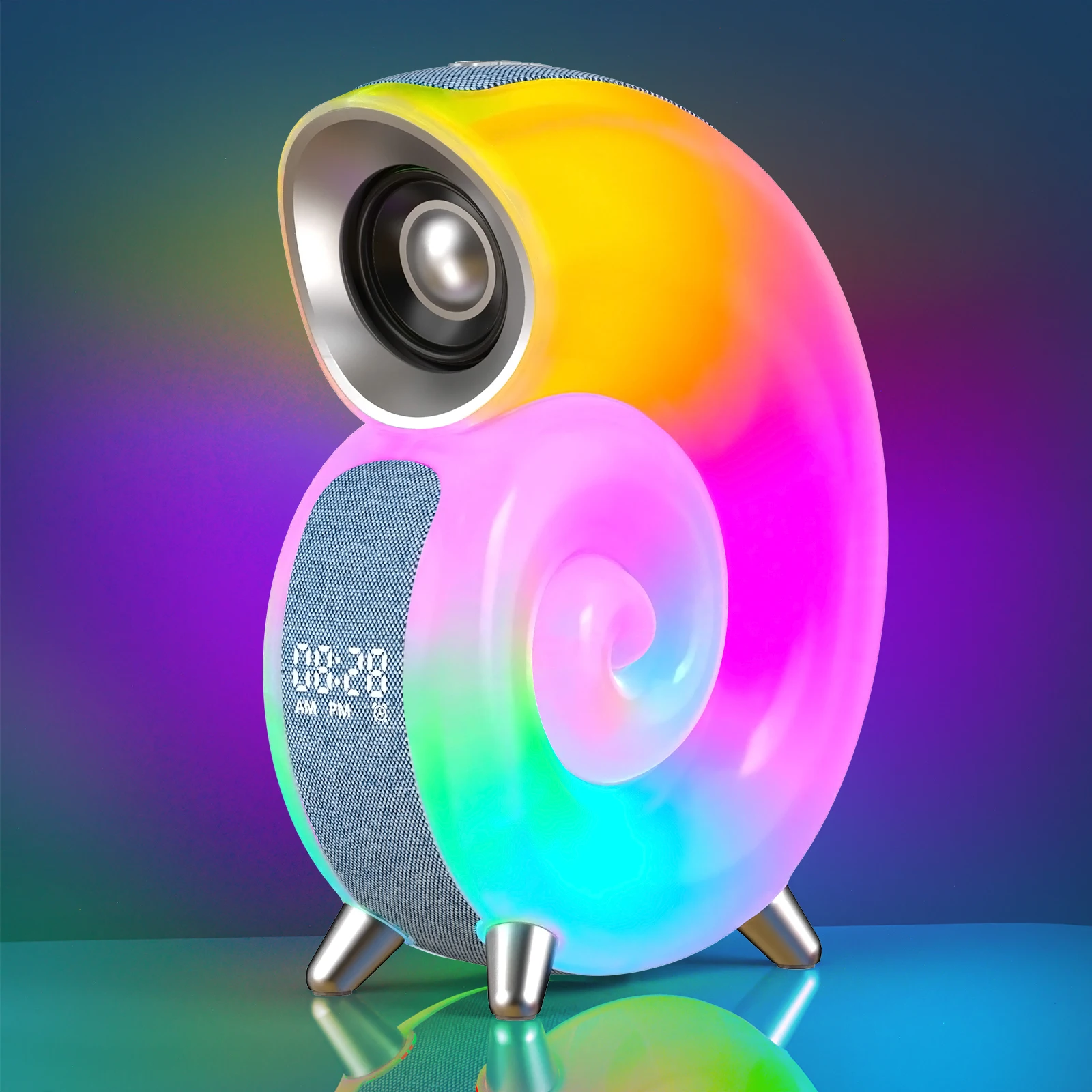 Nova Concha Ambiente de Luz do Quarto de Bluetooth alto-Falantes de Controle de APLICATIVO 256 RGB Modos Piscar de Música, Secretária, Relógio Despertador alto-Falante Presentes