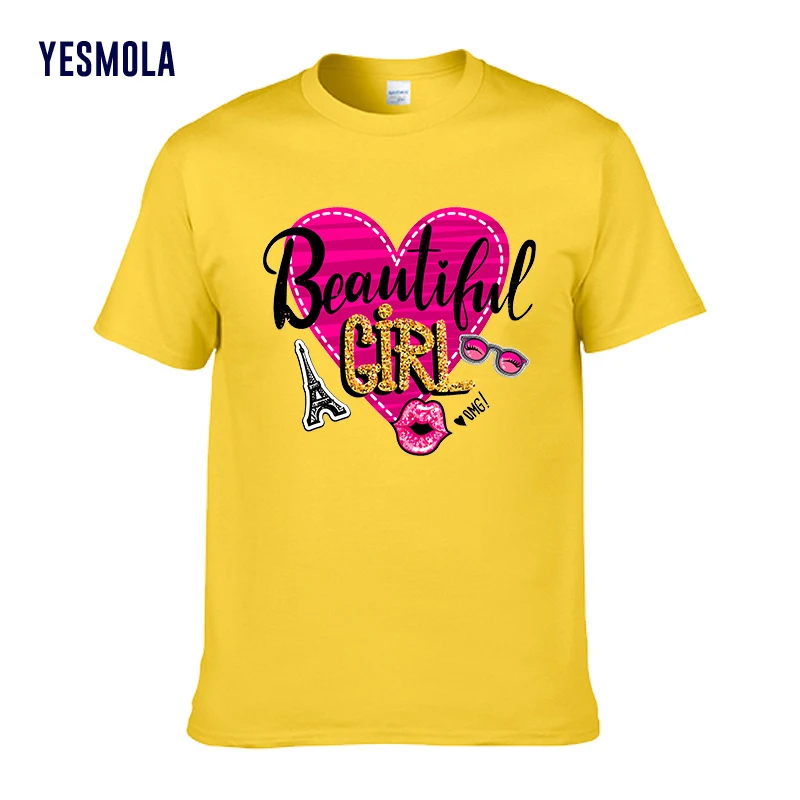 YESMOLA das Mulheres T-shirt Menina Bonita Letra Imprimir Harajuku Mulheres Kawaii Cartoon Streetwear Camiseta Feminina Casual T-shirt