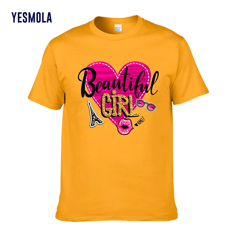 YESMOLA das Mulheres T-shirt Menina Bonita Letra Imprimir Harajuku Mulheres Kawaii Cartoon Streetwear Camiseta Feminina Casual T-shirt