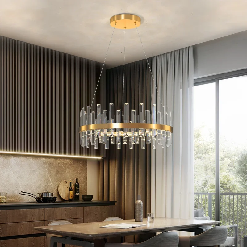2023 Nova Sala De Jantar, Um Lustre Moderno, Simples Lâmpadas De Cristal Atmosférica Luxo Acessível Estilo De Led Iluminação De Sala