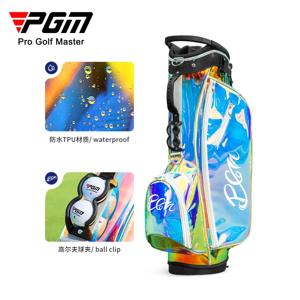 PGM QB063 Venda Quente Leve Stand Up Saco de Golfe Impermeável de Material de PVC Dupla Alça de Design Adequado para jogadoras de golfe 골프가방