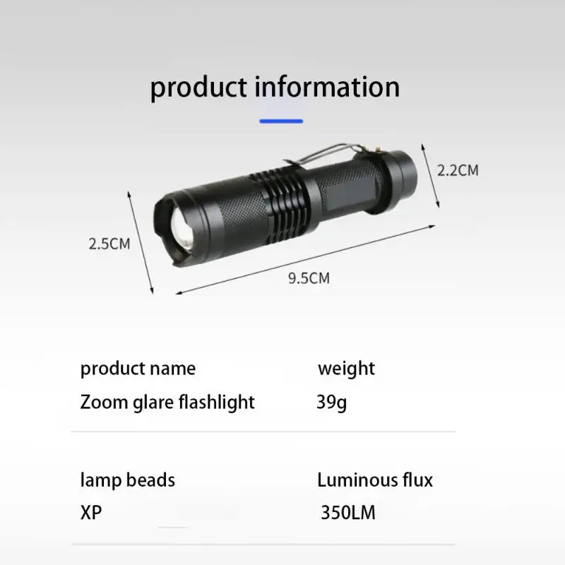 1/2PCS Mini Lanterna elétrica CONDUZIDA Recarregável Usar XPE + COB contas lâmpada de 100 metros de distância de iluminação Utilizado para a aventura, camping, etc.