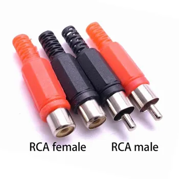 RCA Macho Fêmea Jack Adaptador de Conector de Solda de Áudio e Vídeo AV Plug cabo de Plástico Velas de Canal Duplo Ferramenta de Soldagem de DIY