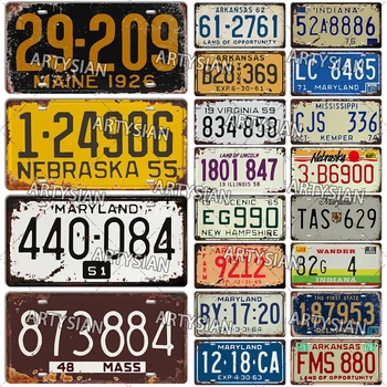 NÓS Vintage da Placa de Licença do Veículo do Caminhão do Reboque do Trator Carro de Placa de Número de Maryland, Delaware, eua, Nebraska Massachusetts, Missouri Sinal