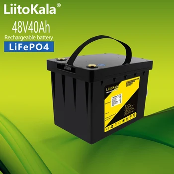 LiitoKala LiFePO4 bateria de 48V 40AH com 30A BMS para 1500w ebike de cadeira de rodas inversor RV GV/bicicleta elétrica scooter de bicicleta