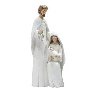 Sagrada Família Natividade Conjunto De Mesa Sagrada Família, A Figura De Natal Imitação Xilogravura Sagrada Família Em Relevo Folha Efeito De Peeling
