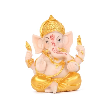 Haidianzi De Ouro Senhor Ganesha Estátua De Buda De Deus-Elefante Esculturas De Figuras De Ganesha