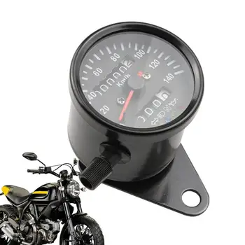 Moto Tacômetro Retro Instrumento Motocicleta Preto Velocímetro de Alta Definição de Moto Dual Odômetro com Luzes de LED
