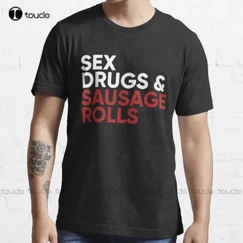 Sexo, Drogas E Rolos De Salsicha Tendência De T-Shirt Meninas Camisas De Design De Moda Casual T-Shirts, Tops Hipster Roupas Fazem Com Que Seu Design