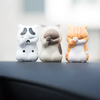 Gato Bonito Estatuetas Em Miniatura Animais Dos Desenhos Animados De Decoração Figura De Artesanato Ornamento Micro Paisagem Kawaii Secretária Do Interior Do Carro Acessórios