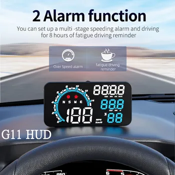G11 HUD Carro Digital do Velocímetro Heads Up Display GPS Hud Medidor de Velocidade Alarme da velocidade Excessiva Ângulo de Altitude Função para Todos os Carros
