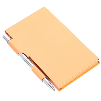 Liga de alumínio Bolso bloco de anotações com Caneta Tearable Notebook Mini bloco de notas Titular do Office Notebook