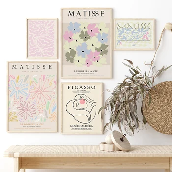 Nórdicos, Matisse, Picasso dinamarquês Pastel Estética Impressão de Parede em tons Pastel, Pôsteres e Impressões de Arte Moderna de Pinturas em Tela, Sala de estar