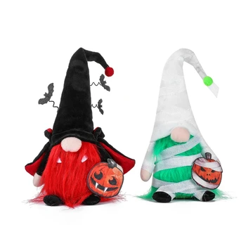 Decoração de Halloween Luxuoso Bonito Gnome Boneca de Abóbora Bastão de Decoração Rudolph sem Rosto de Boneca de Presente para as Crianças
