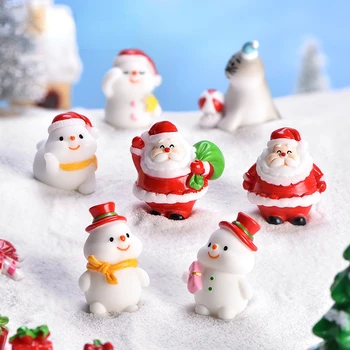 Novo Papai Noel, Boneco de neve Bonito Micro Paisagem DIY Bonsai, Decoração de Neve Decoração Leão-marinho Decoração de Natal