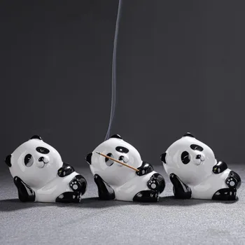 Cerâmica Panda Bonito Queimadores De Incenso Portátil Incensário Budismo Proprietário De Incenso Casa De Chá, Casa De Yoga Studio Decorar