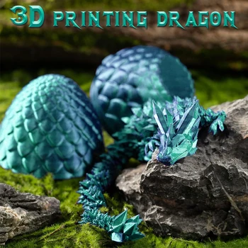 3D Impressa Giratória Articulada Dragão 3D Dragon Brinquedos Mistério Ovos de Dragão Fidget Surpresa Brinquedos Poseable Articulações Para o Autismo, TDAH
