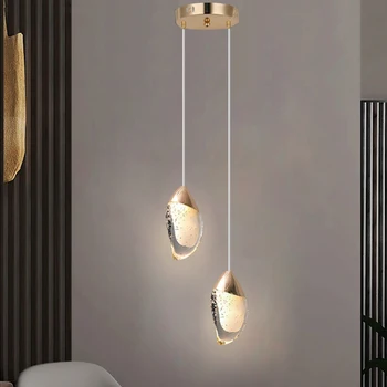 Lâmpada de Pingente de Cristal de Iluminação Para o Quarto,LED Mini-Moderna Pingente de Luminárias Com Ouro em Pó de Cristal Para a Barra de Banho Dorm