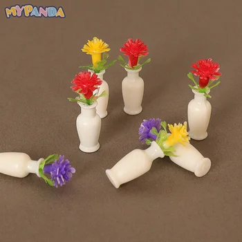 1PC Casa de bonecas em Miniatura de Vaso de Flor Casa de bonecas de Simulação de Flores, Decoração da Casa de Bonecas Casa de Micro Paisagem Acessórios