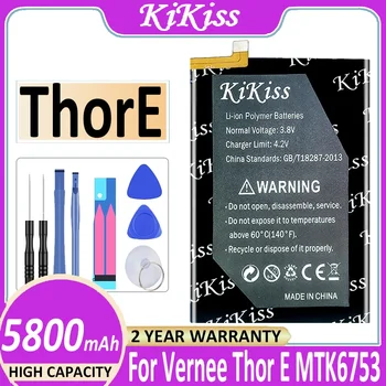 KiKiss Bateria ThorE 5800mAh para Vernee Thor E MTK6753 Bateria