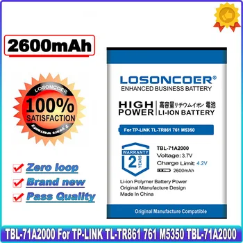 LOSONCOER 2600mAh TBL-71A2000 Bateria Para TP-LINK TP-LINK TL-TR861 761 M5350 TBL-71A2000 TL-TR761 Baterias