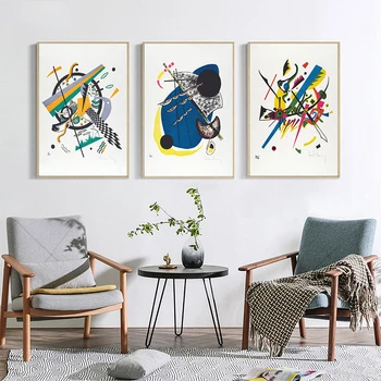 Wassily Kandinsky Tela De Pintura Cartaz Moderna Casa De Parede De Arte Moderna Abstrata De Vida De Crianças De Decoração De Quarto Colorido Famoso Imagens