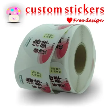 adesivos personalizados / logotipo de plástico PVC Vinil de papel transparente, clara adesivo redondo holograma de papel de carta adesivo de impressão de etiquetas
