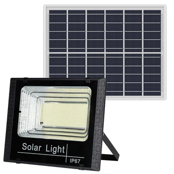Solar Luzes de Inundação Controle Remoto 100W Solar Powered Projector Exterior IP67 Impermeável De Fácil Utilização
