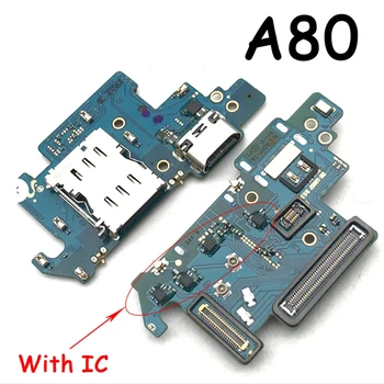 Para Samsung A80 Porta de Carregamento USB Dock Conector da Placa Com Microfone Microfone com Cabo Flex