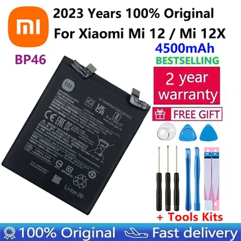 2023 Anos Novas Originais Genuínas Telefone Bateria de Substituição BP46 Para Xiaomi Mi 12 / Mi 12X Baterias Bateria 4500mAh +Ferramentas