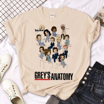 Greys Anatomy t-shirt mulher manga Tee fêmea roupas de grife