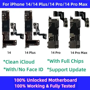Original Para iPhone 14 Pro Max placa Lógica Para iphone 14 Plus placa-Mãe Sem/Com Cara de IDENTIFICAÇÃO Desbloqueado placa-mãe Limpar o iCloud